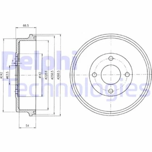 2x DELPHI Bremstrommel Trommeln Trommelbremse Hinten BF314 - Bild 1 von 1