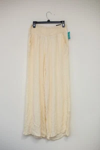 Maurices high waisted yellow flowy pants with faint print NWT size medium - Picture 1 of 5