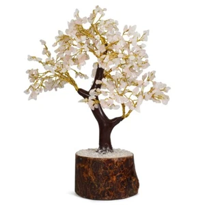 Rose Quartz Crystal Wire Bonsai Tree | Heart Chakra Healing | Handmade - Picture 1 of 2