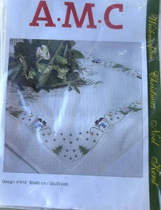 Schneemänner Urlaub Tischdecke mit Tabelle mehrsprachige Tabelle Fertigstoff - Bild 1 von 4
