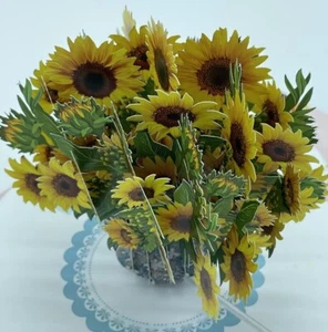 Sunflower 3D Pop Up Card Mother's Day Flowers Spring Love Friendship Anniversary - Picture 1 of 4