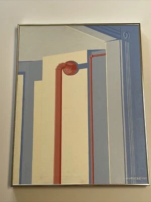 Alfred Maurice Painting Vintage American Urban Industrial Regionalism Modernist - Image 1 of 4