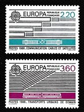 FRANCE #2109-2110 MNH TRANSPORTATION & COMMUNICATION (EUROPA CEPT 1988)