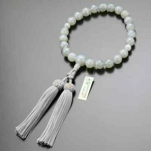 Men's Buddhist Prayer Beads 22 Beads White Onyx Kyoto Juzu Japan - Picture 1 of 8
