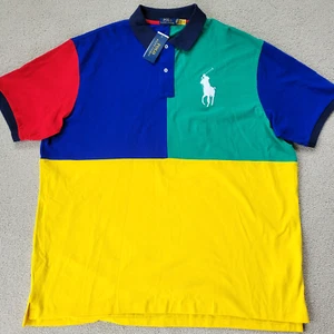 Polo Ralph Lauren Mens ColorBlock Big Pony Polo Shirt Big & Tall 4XB - Picture 1 of 10