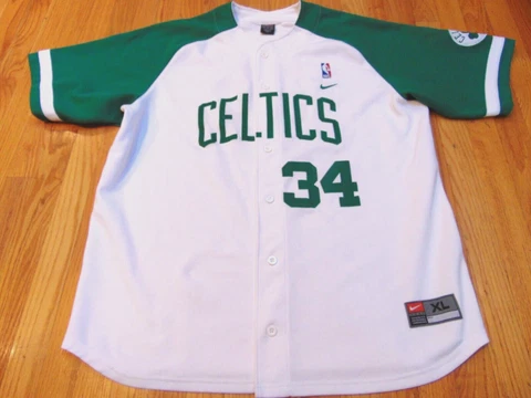 VINTAGE RARE NIKE NBA BOSTON CELTICS PAUL PIERCE BASEBALL JERSEY SIZE XL Cover
