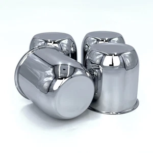 4 Chrome Push Through 4.25 Center Caps for Auto, Truck, Trailer Wheels and Rims - Picture 1 of 4