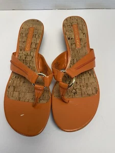 BANDOLINO THONG WEDGE SANDALS ORANGE SIZE 7 - Picture 1 of 11