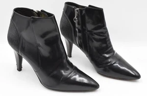 Hugo Boss Black Leather High Heel Ankle Boots Women's EU 39 UK 6 - Picture 1 of 14