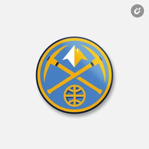 Denver Nuggets NBA | 4" x 4" runder dekorativer Magnet - Bild 1 von 2