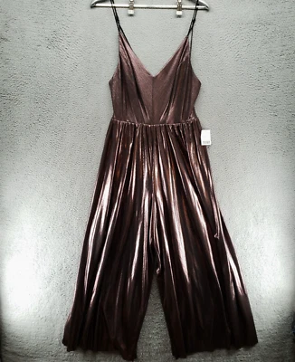 Mono Urban Outfitters Gia sin mangas brillante pierna ancha para mujer L $79 Foto 1 de 4