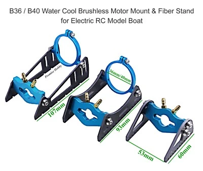 B36 / B40 Water Cool Brushless Motor Mount W/ fiber stand for RC Model Boat - Image 1 of 4