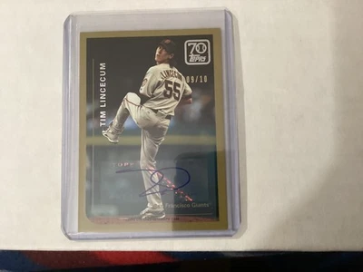2021 Topps 70 Tim Lincecum Auto #70YT-49 /10 - Image 1 of 3