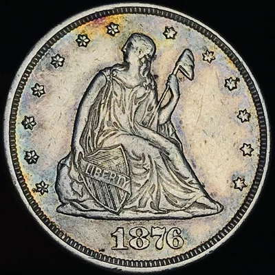 1876 Twenty Cent Piece 20C Ungraded CHOICE 90% Silver US Coin CC28328 - Image 1 of 4