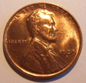 1939 S Lincoln Wheat Cent   (39SUGB) - Picture 1 of 4