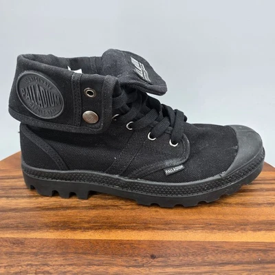Botas holgadas Pallabrouse Palladium para mujer 8,5 M negras plegables de combate con cordones Foto 1 de 4