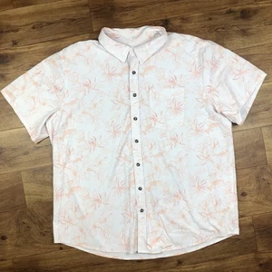 Magellan Men Sz 2X White Peach Orange Floral Button Up Fishing Shirt Classic Fit - Picture 1 of 11