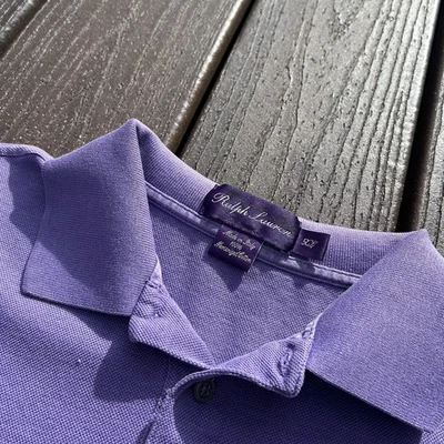 Polo Ralph Lauren Etiqueta Púrpura 100% Algodón Púrpura Personalizado Corto XL Foto 1 de 4