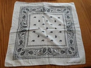 Pañuelo Color Rápido 100% Algodón RN 13960 Paisley Blanco 21"" - Imagen 1 de 2