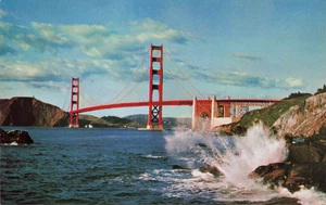 Golden Gate Bridge San Francisco Marin County California Vintage CA Postcard - Picture 1 of 2