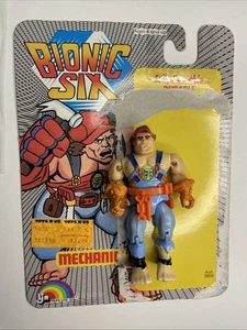 VINTAGE 1986 LJN BIONIC SIX MECHANIC ACTION FIGURE Complete W Full Card Back - Picture 1 of 10