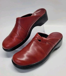 Clarks Pantoletten rot Leder Clogs Damengröße 8 M Slipper bequeme Schuhe 71001 " - Bild 1 von 10