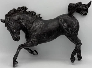 Black Stallion Wall Sculpture Equestrian Western Horse Heavy Wall Decoration Vtg - Picture 1 of 6