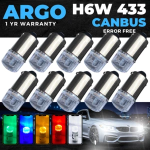 H6w Bax9s 433 Led White Side Light T4w 434 Car Canbus Error Free Interior Bulbs  - Picture 1 of 84