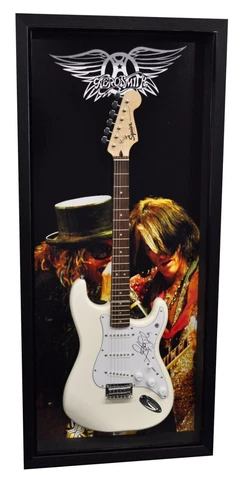 Steven Tyler Aerosmith Signed Guitar Premium Frame Fender Stratocaster AS-00766 Cover