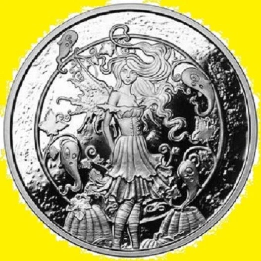 Parche de calabaza embrujada colección Amy Brown de prueba de 5 oz redondo plateado (nuevo con certificado de autenticidad) Foto 1 de 1