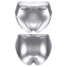 Women Shiny Leather Booty Shorts Panty Briefs Cheeky Rave Dance Festival Bottoms