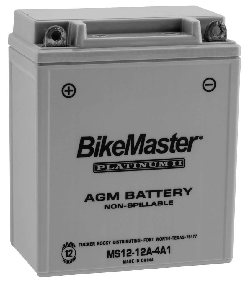 Bateria BikeMaster AGM 12V platina para Honda CB350F 350 quatro 1968-1974 cinza - Imagem 1 de 3
