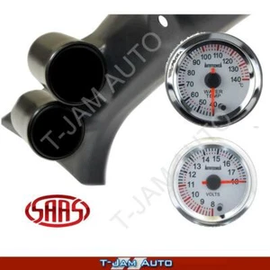 Pillar Pod for Nissan Navara 1997-2014 + Water Temp + Volt Wht AT Gauges - Picture 1 of 9