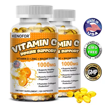 Vitamin C 1000mg, VITAMIN D + ZINC + MAGNESIUM iMMUNE SUPPORT Vit Supplements - Image 1 of 4