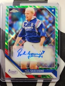 2021-22 Topps Chrome SPFL Paul Gascoigne Green Tartan Refractor Auto 6/35 CA-PG - Picture 1 of 2