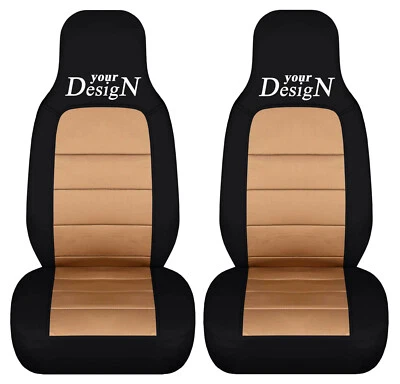 2 fundas de asiento de coche semi personalizadas para Mazda Miata 1990-1998 negro/bronceado con tu diseño Foto 1 de 3