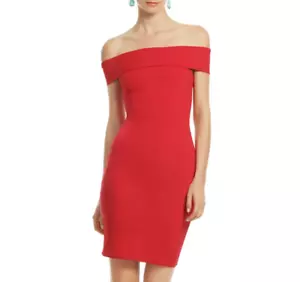 Halston Heritage Minikleid Größe 6 NEU $ 475 Lippenstift rot glatt Bediener - Bild 1 von 14