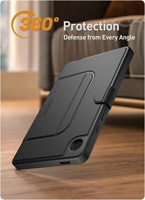 For Samsung Galaxy Tab A9 Case Poetic Magnetic Fidget Stand Folio Cover Black - Image 1 of 4
