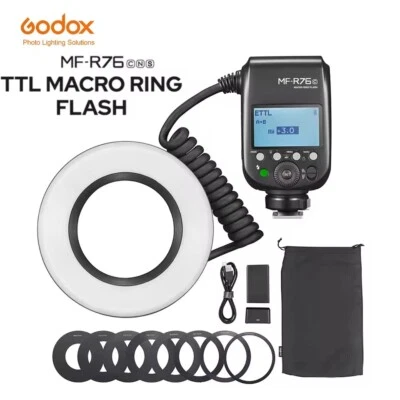 Godox MF-R76C MF-R76N MF-R76S TTL HSS Wireless Macro LED Ring Light Speedlite  - Image 1 of 4
