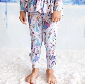 Posh Peanut ❄️ Disney Frozen Sisters Bow Leggings Bottoms Pants Size 3/4 NWT - Picture 1 of 5