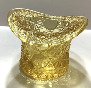 Large Fenton Daisy And Button Top Hat Golden Amber - Picture 1 of 6