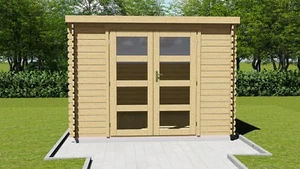 Agande Gartenhaus Blockhaus Gerätehaus Holz 300x240, 28 mm, mit Fußboden 2839234 - Bild 1 von 6