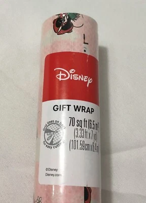 WALT DISNEY'S MINNIE MOUSE WRAPPING PAPER / LARGE ROLL 70 SQ. FT. / NEW / PINK - Image 1 of 3