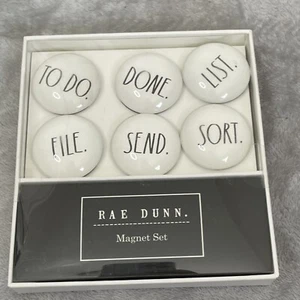 Rae Dunn Organizer Magnet Set Of 6 "TO DO. DONE. LIST. FILE. SEND. SORT." - Picture 1 of 2