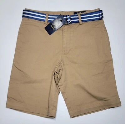 Polo RALPH LAUREN Boys 12 BEIGE Chino Classic Fit Dress SHORTS Belt Coin Pocket - Image 1 of 4