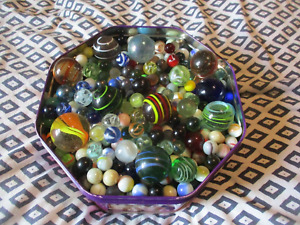 Vintage Glass Marbles Mixed Job Lot Old 20th Century 1970s China BUNDLE RARE