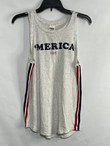 Victorias Secret PINK Bling Ringer Tank “Merica” USA Sequin Racerback Sz XS - Picture 1 of 8