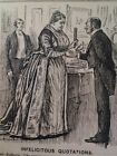 1800s Antique Illustration Print Original Rare VHTF Punch Fashion Dinner Humour 