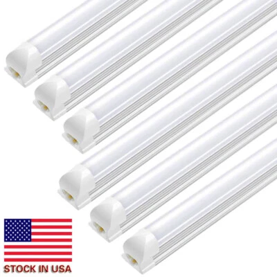 ROMWISH 8PCS 90W 8FT LED Shop Light Fixture T8 LED Tube Light 10800LM 6000K Frosted Lens