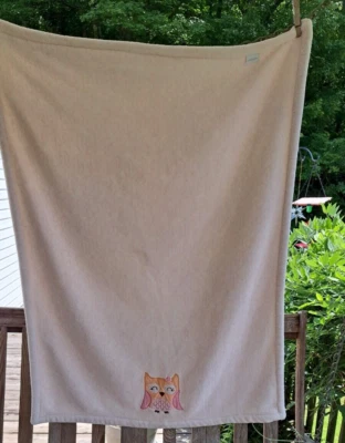 Carter's Pink Baby Girl Fleece Security Lovey Owl 29x39 Blanket - Image 1 of 4